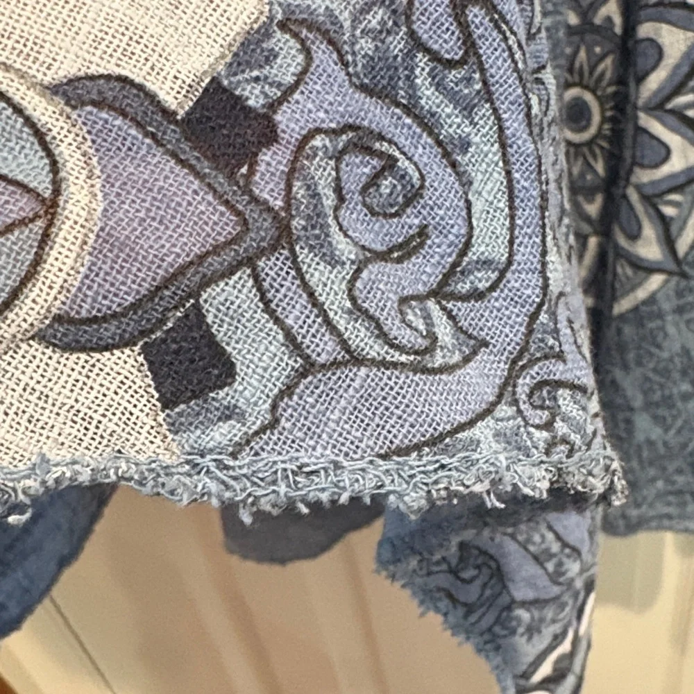 100% Cotton Loose Weave Midi Shift in Blue Mandala Design - XL - Picture 4 of 7